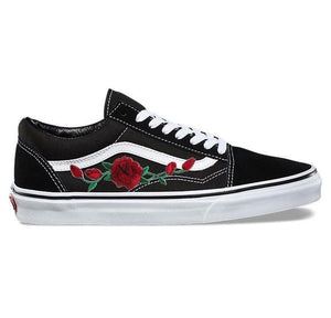 black vans with roses