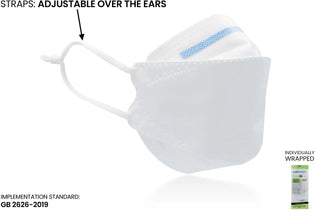 Kids KN95 3D Mask | Individually Wrapped, Elastic Ear Loops - Bag of 10 Nav Image 1