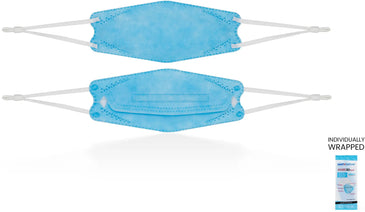 Kids KN95 3D Mask | Individually Wrapped, Elastic Ear Loops - Bag of 10 Nav Image 14