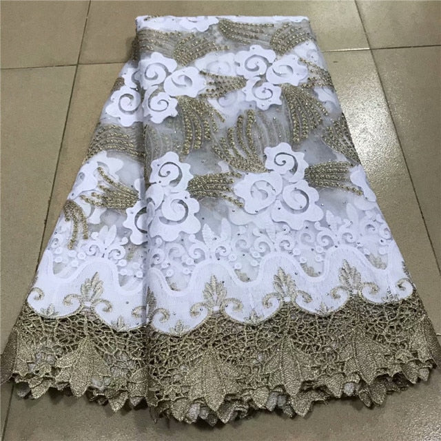 African Lace Fabric High Quality Organza French Cord Embroidery sky blue Sequins Tulle Lace Fabric For Nigerian Party Dress