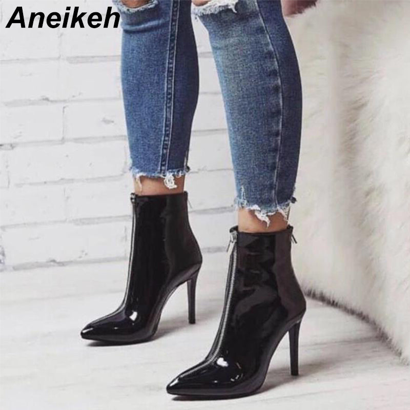 patent leather womens boots