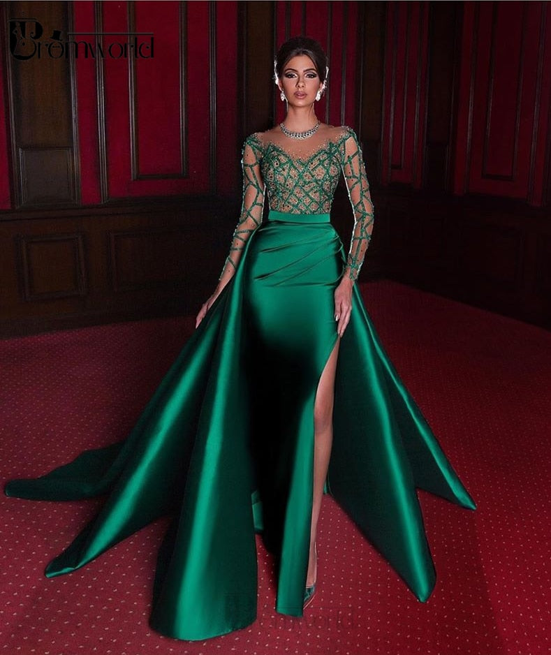 elegant green evening gowns