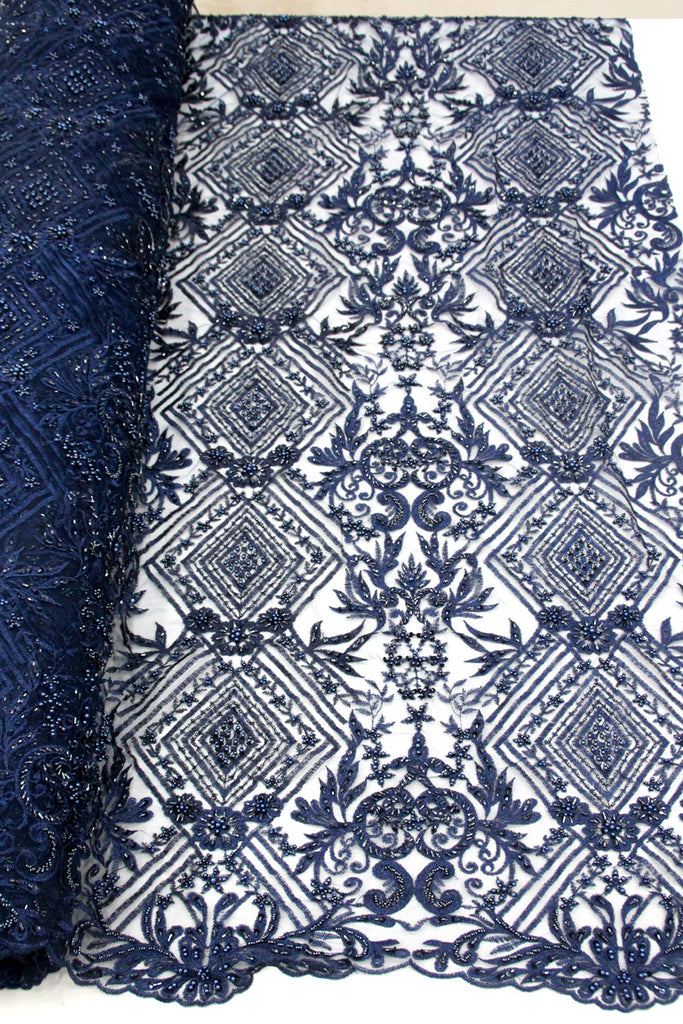 navy blue guipure lace fabric