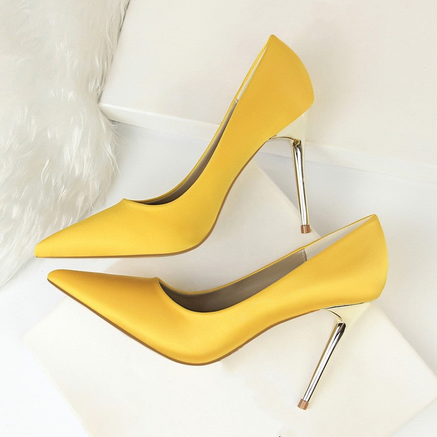 yellow shoes heels