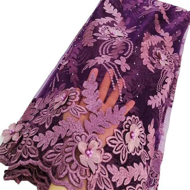 purple lace fabric