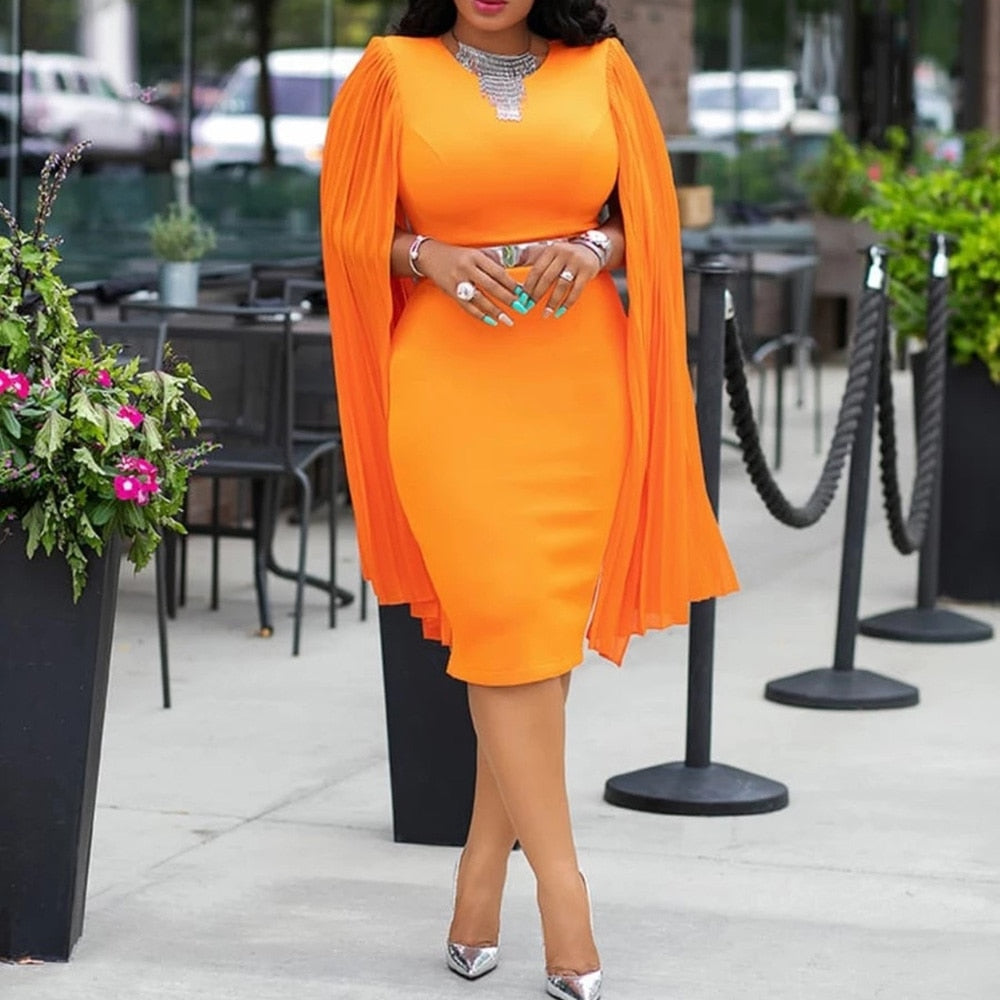 orange dinner dress