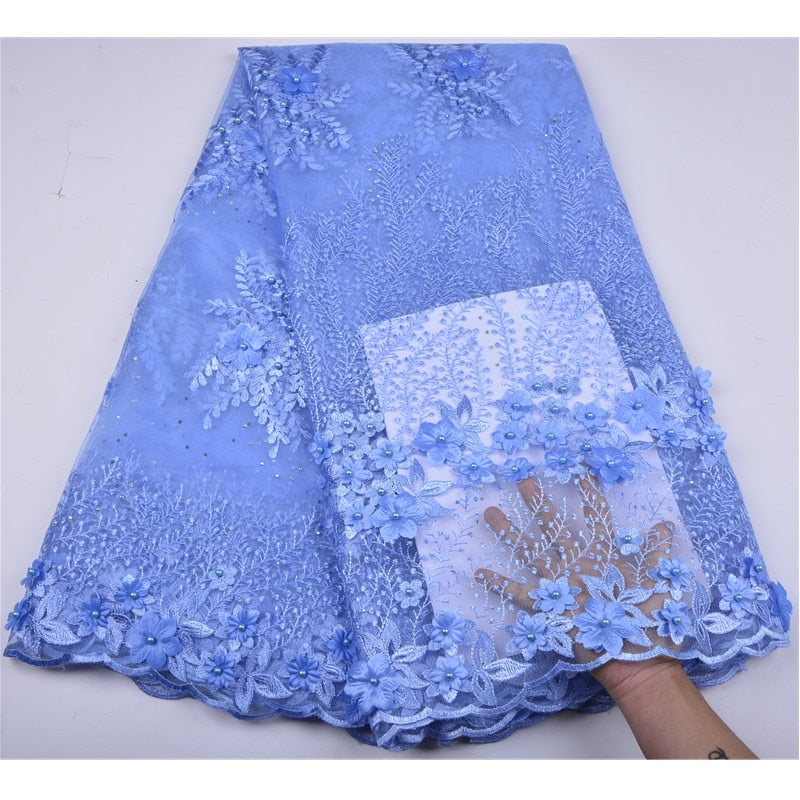 sky blue lace fabric