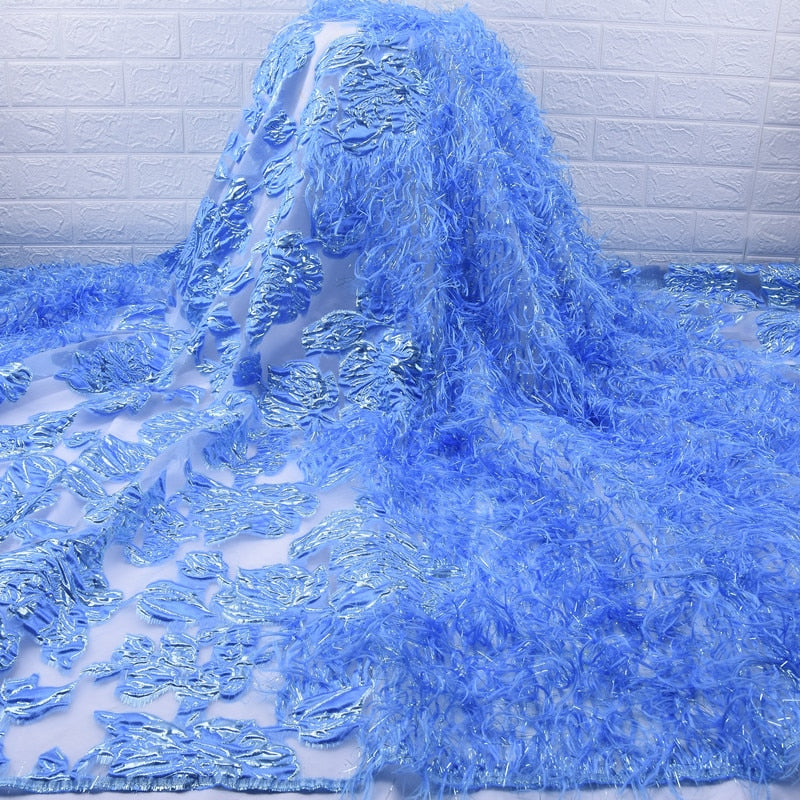 sky blue lace fabric