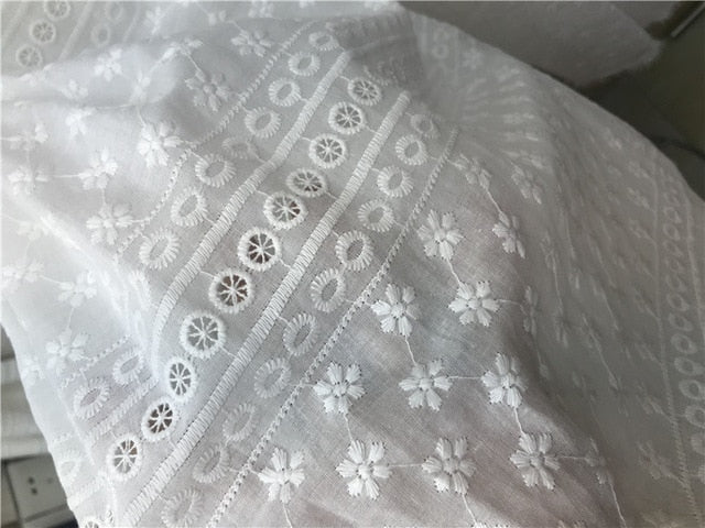 embroidered cotton lace fabric