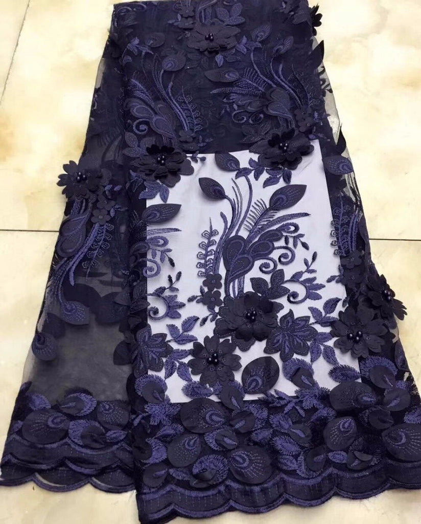 navy lace material