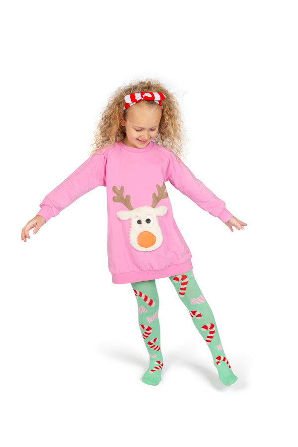 Wauw Capow - Girls Pink Organic Cotton Butterfly Tights