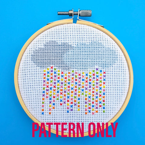 Rainbow Rain Cross Stitch Pattern - Pulp Stitchin'