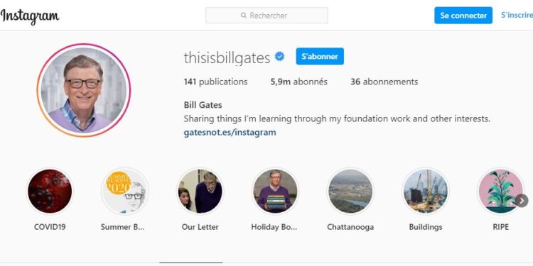 Comment agrandir une photo de profil Instagram  - BILL GATES
