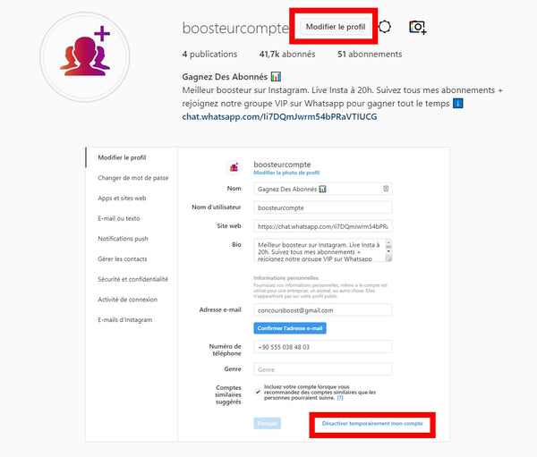 comment desactiver un compte instagram sosfollowers