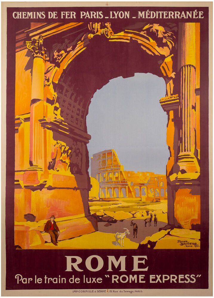 BRODERS, Roger (1883-1953). Rome, Par le Train de luxe 