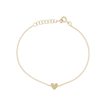 14K Gold Delicate Heart Bracelet