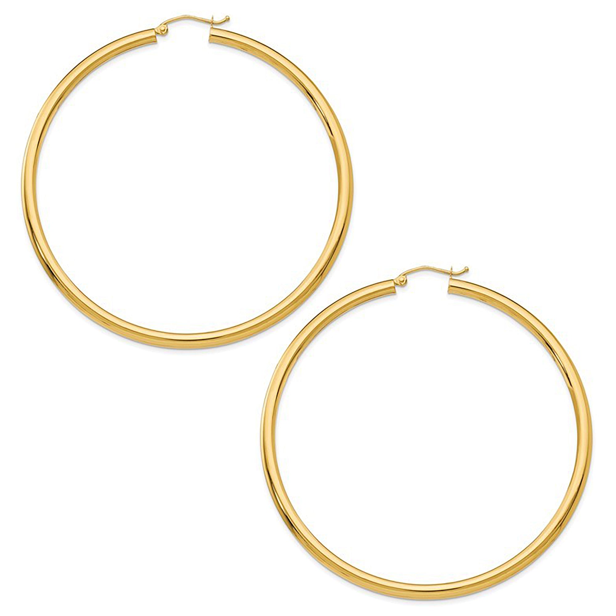 14K Yellow Gold Large Hoop Earrings – Jennifer Miller Jewelry