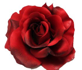 red rose flower hair clip