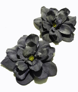 grey flower hair clip