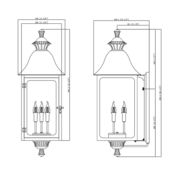 Biltmore Gala Gas or Electric Copper Lantern