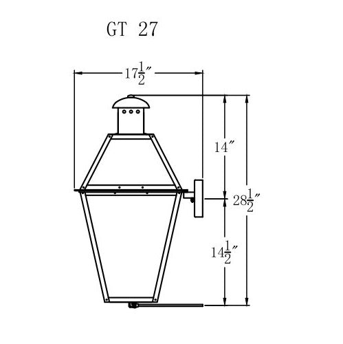 TheCopperSmith Georgetown 18 2 Lite Electric Lantern GT18-Elec