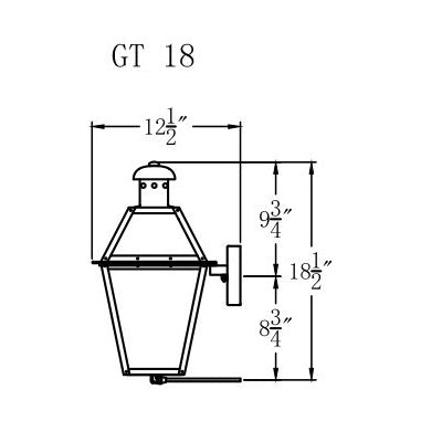 TheCopperSmith Georgetown 18 2 Lite Electric Lantern GT18-Elec