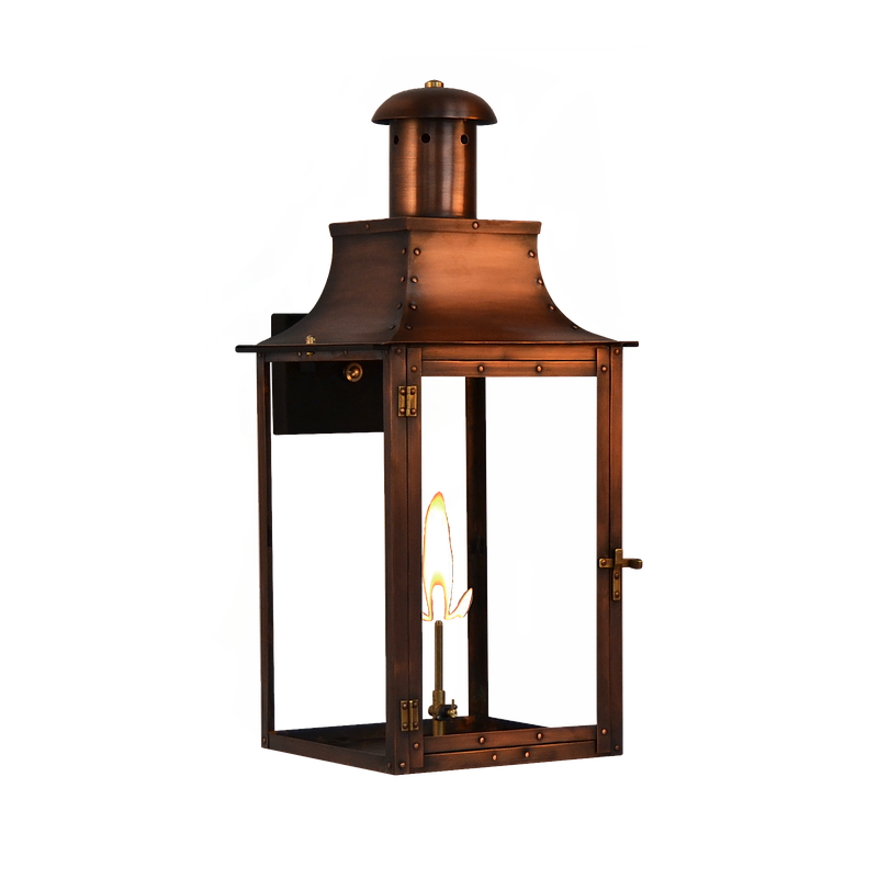 SP-240, wall light, copper lantern, gas and electric lighting