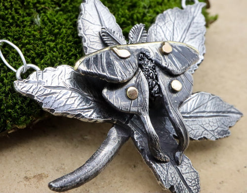 Gold Luna Moth Necklace – Balefire Goods