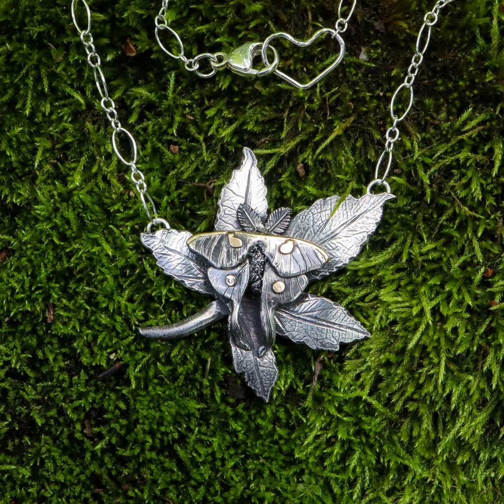 o62r Luna Moth Necklace Oddities Curiosity Mystical Fairy jewelry Acrylic  pendnt | eBay