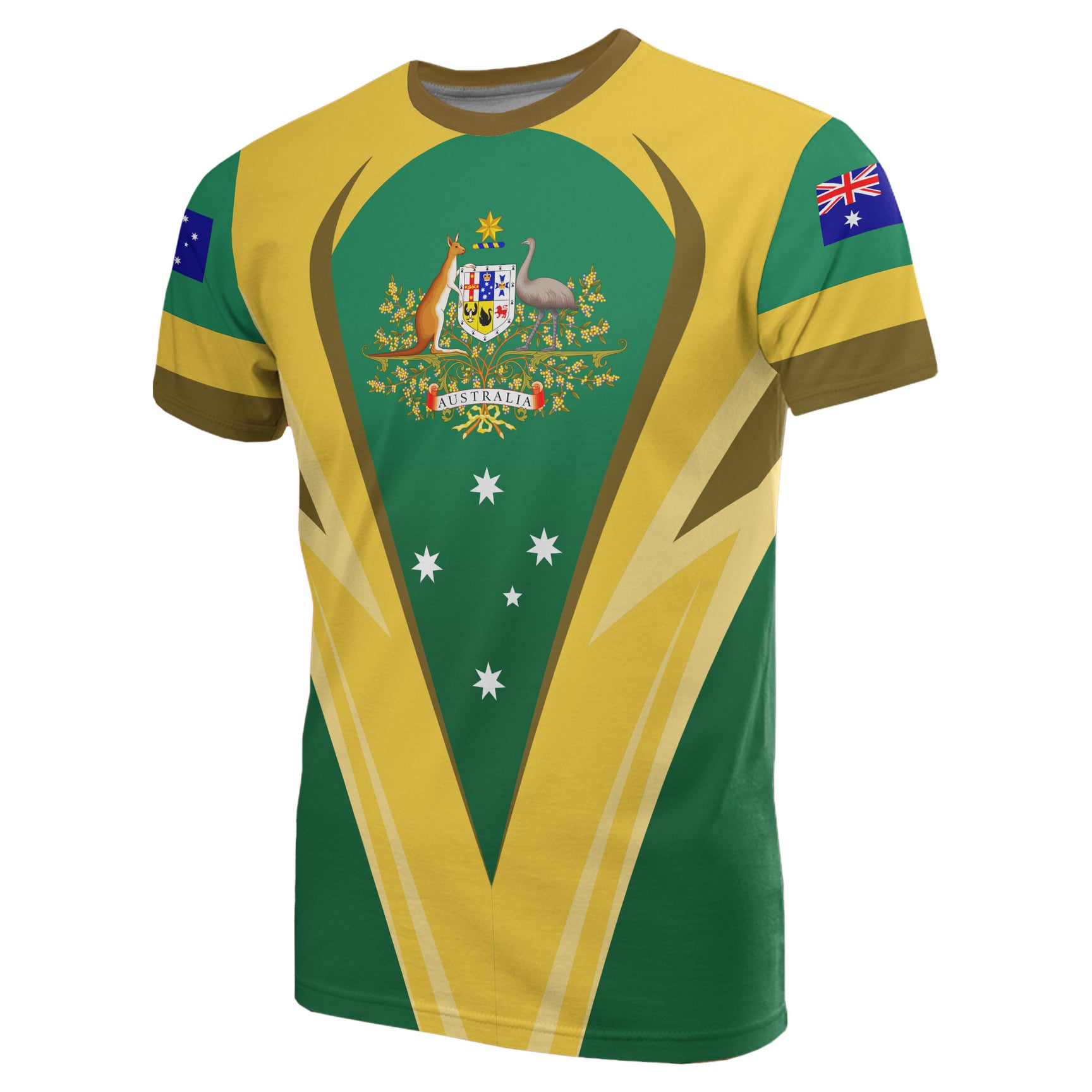 1stAustralia T-Shirt - Australian Coat Of Arms T-Shirt National Color ...