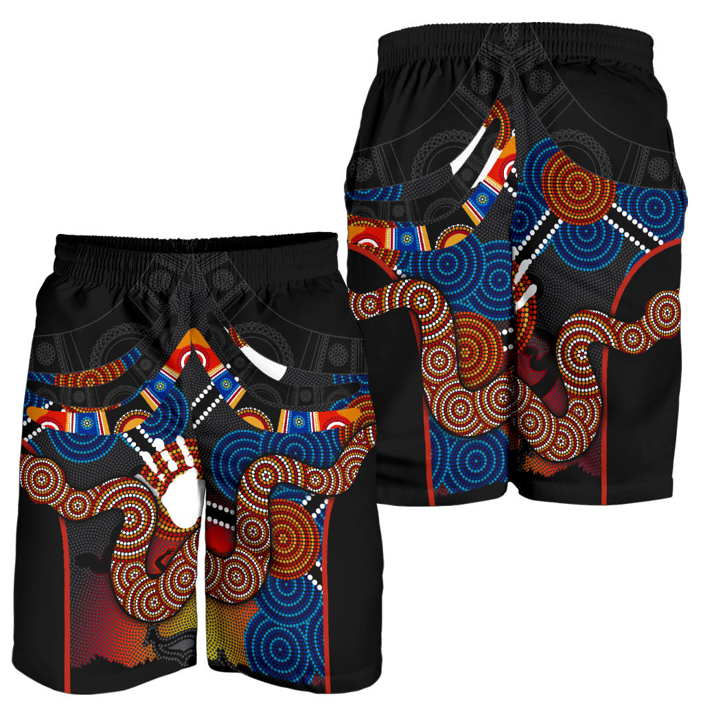 1stAustralia Aboriginal Men's Shorts, Australian Boomerang and Snake ...