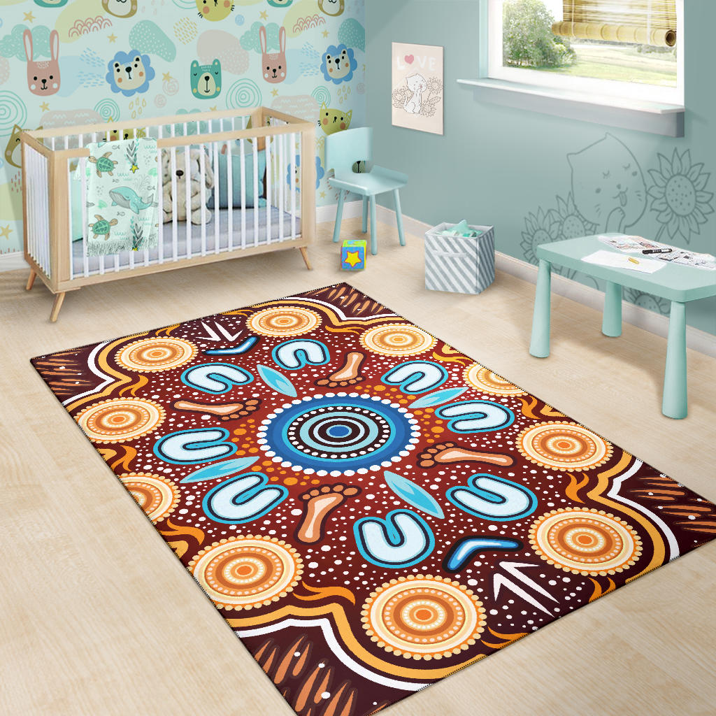 1stAustralia Aboriginal Area Rug - Indigenous Circle Dot Painting Ver02 ...