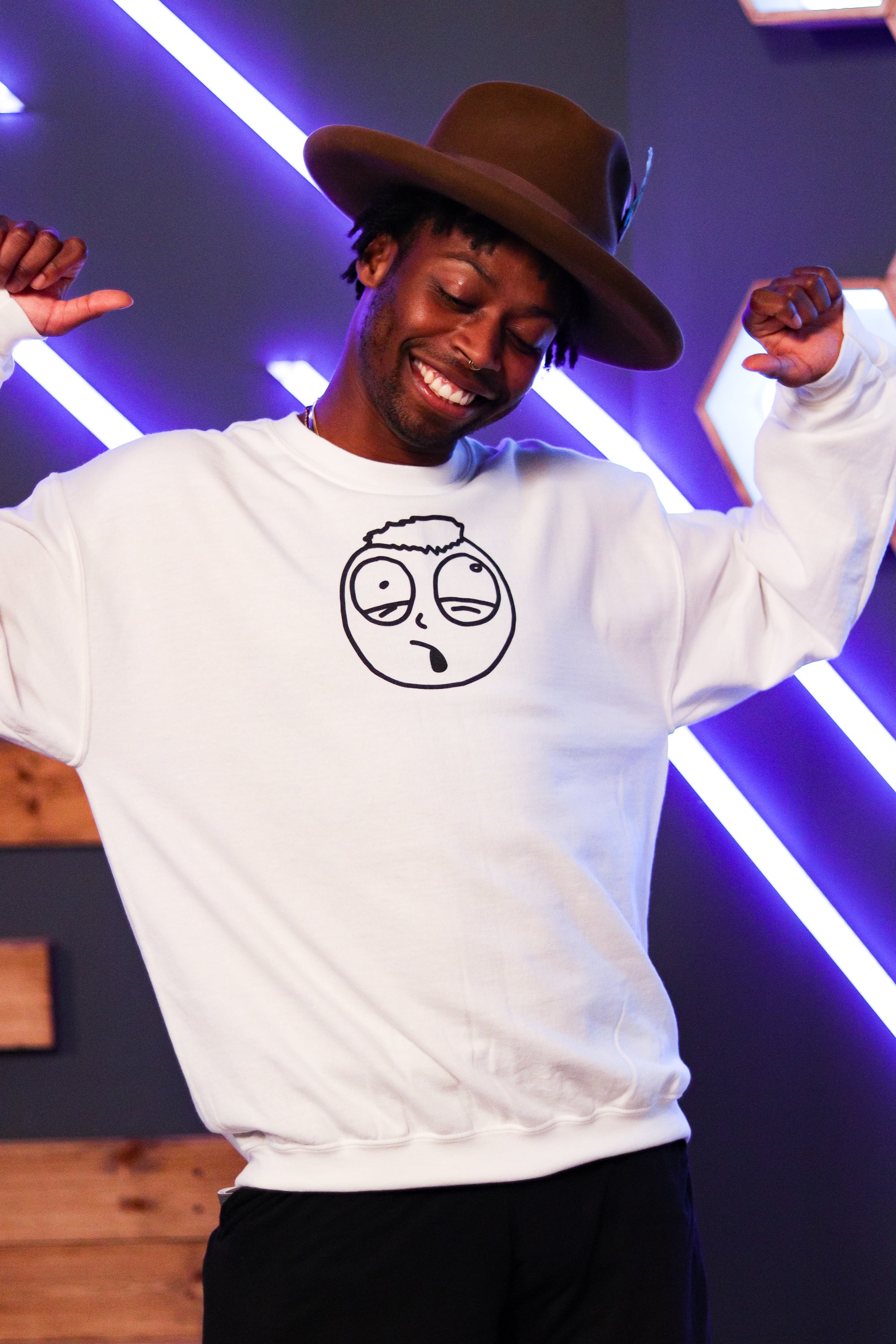 Nice Job Idiot Crewneck - White