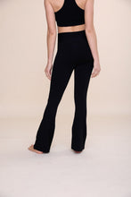 Load image into Gallery viewer, Fae Ribbed Flare High Waist Leggings- Black