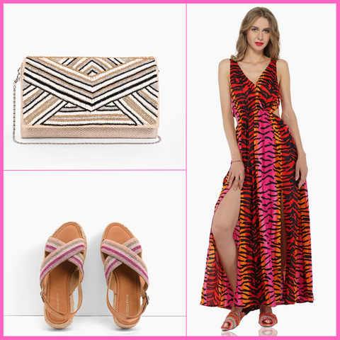 Rainbow Tiger Print Maxi Dress