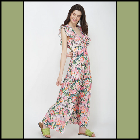 paradise pink floral maxi dress