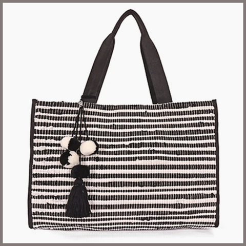 Tuxedo Handwoven Upcycled Tote