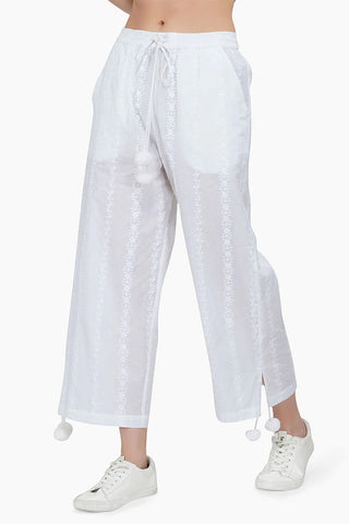 blanc de blanc cotton trousers