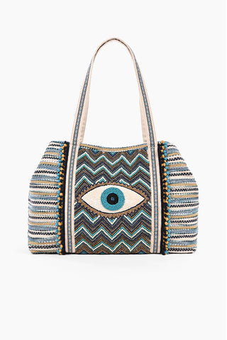 grecian nights evil eye tote