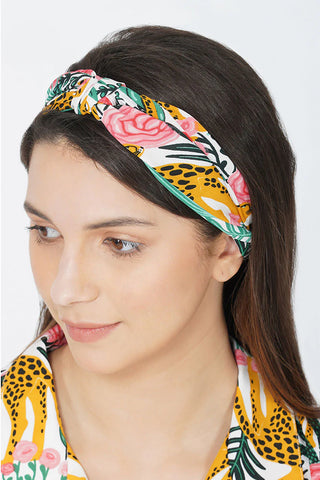 white jaguar paradise knotted headband