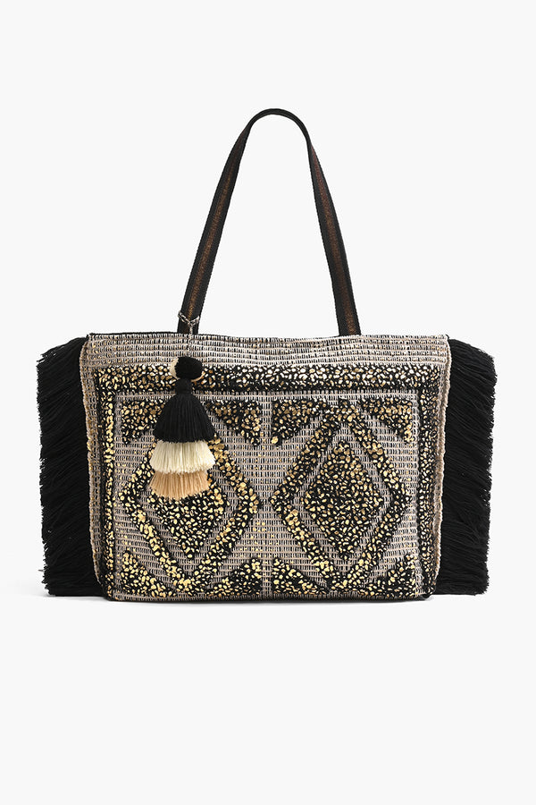 ABS301B Hand Beaded Lux Love tote