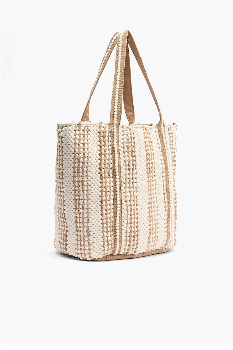Natural Beauty Weekender- Handwoven White Tote Bag For Women - America ...