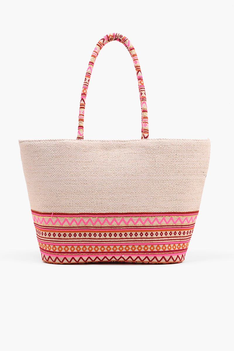 Bonjour Embroidered Oversized Tote - America & Beyond