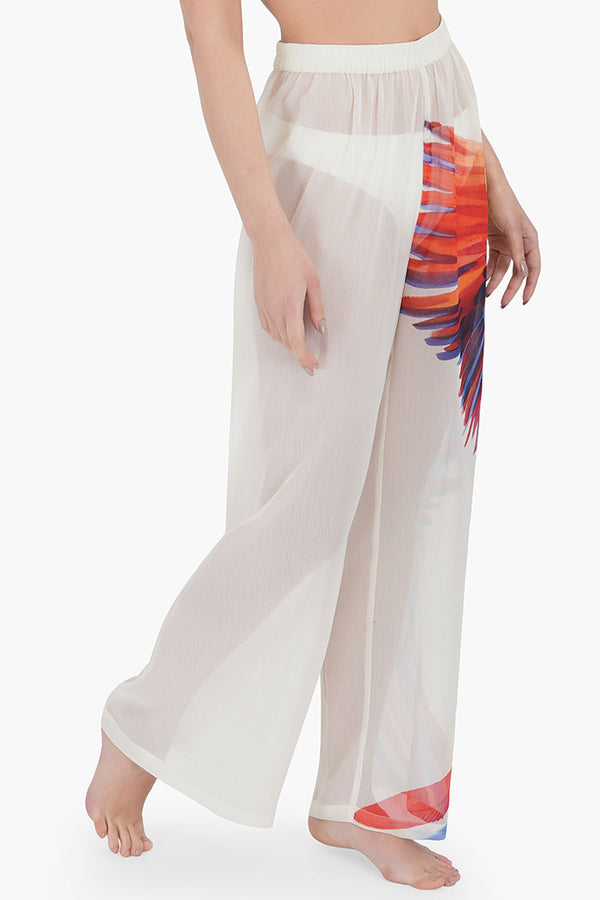 Peacock Chiffon Kimono Cover Up