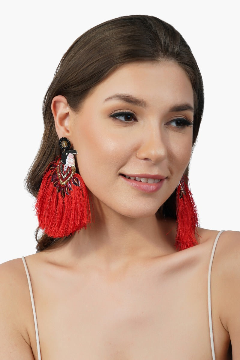 Poppy Red Bird Earrings | America & Beyond