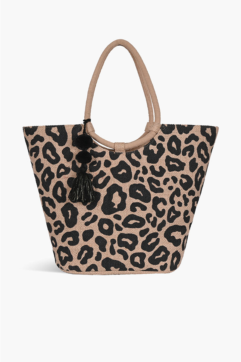 leopard print beach bag