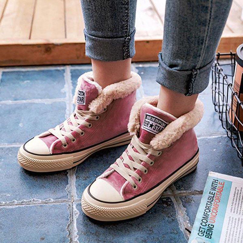 converse womens platform canvas snow sneakers