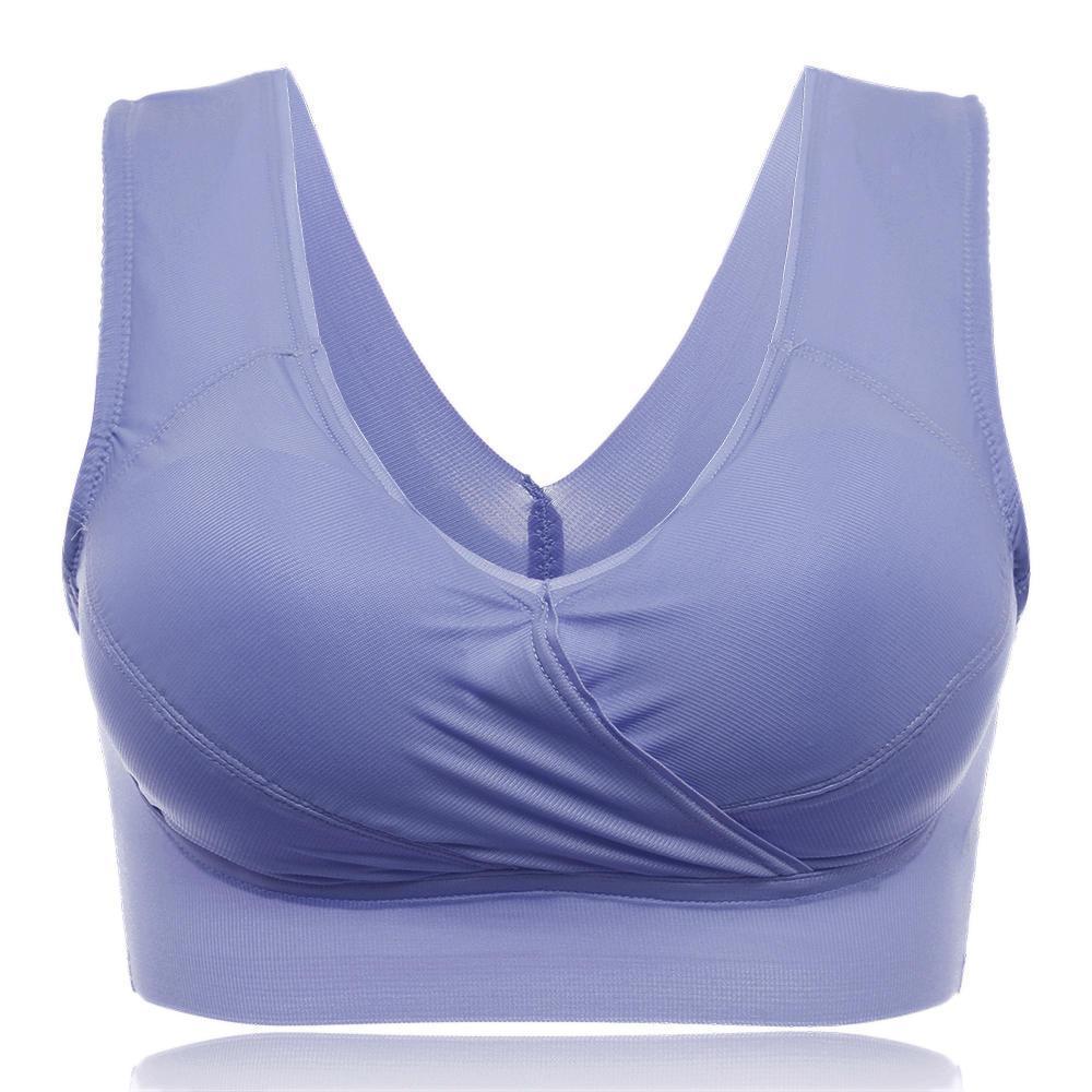 Womens Plus Size Breathable Comfy Seamless Wireless Padded Sports Bra Modasharp 