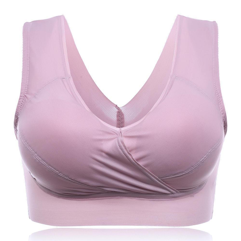 Women's Plus Size Breathable Comfy Seamless Wireless Padded Sports Bra