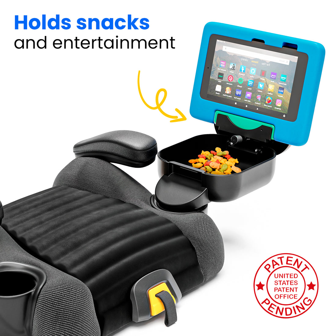 Kids Travel Tray - Car Seat Cup Holder Tray Large Base